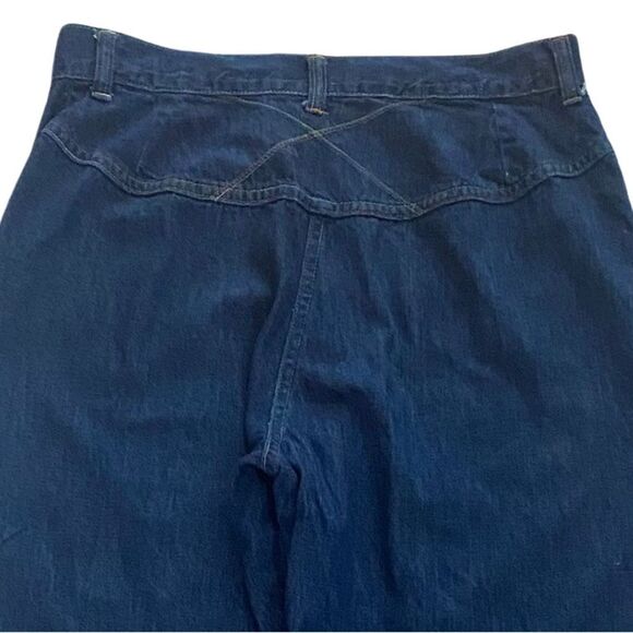 Vintage Rainbow Stitch Wide Leg Denim Jeans - Picture 4 of 10